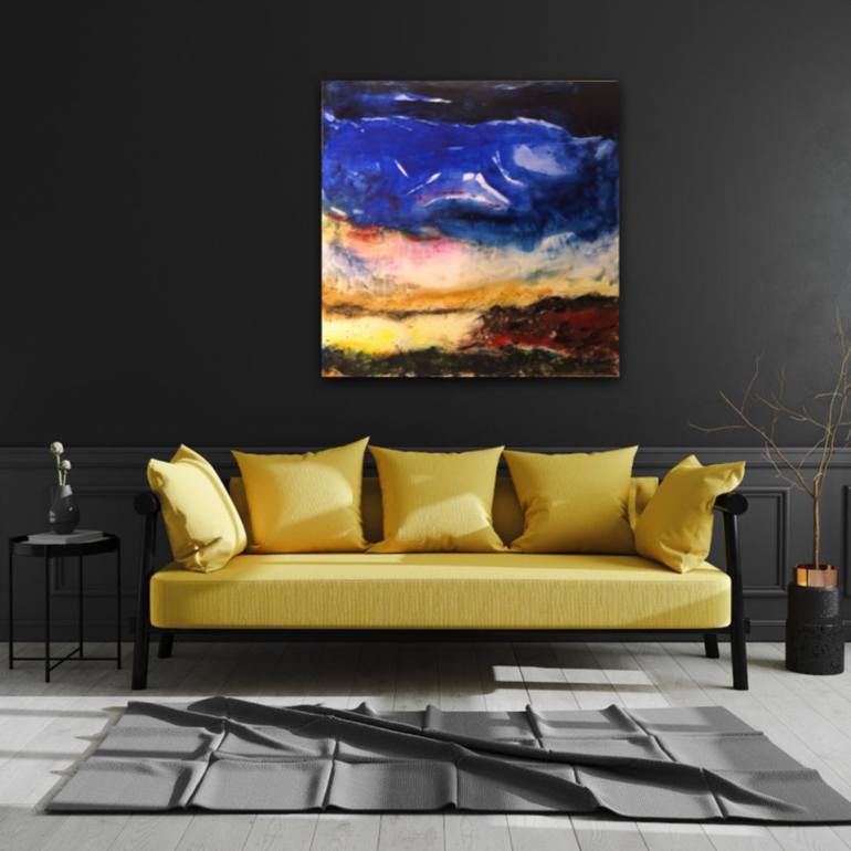 Original Art Deco Abstract Painting by Kloo  Pascale Rey-Texier