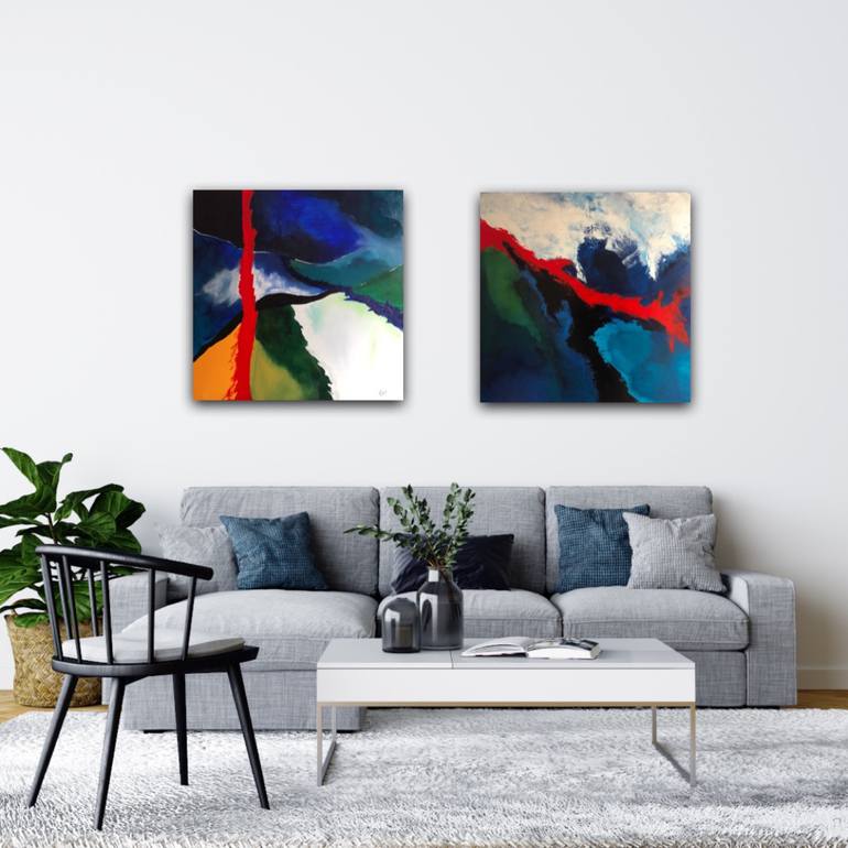 Original Abstract Expressionism Abstract Painting by Kloo  Pascale Rey-Texier