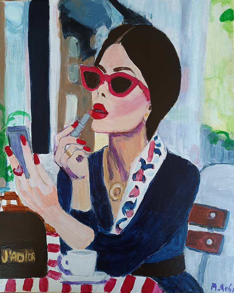 Original Contemporary People Painting by Marit Refsnes