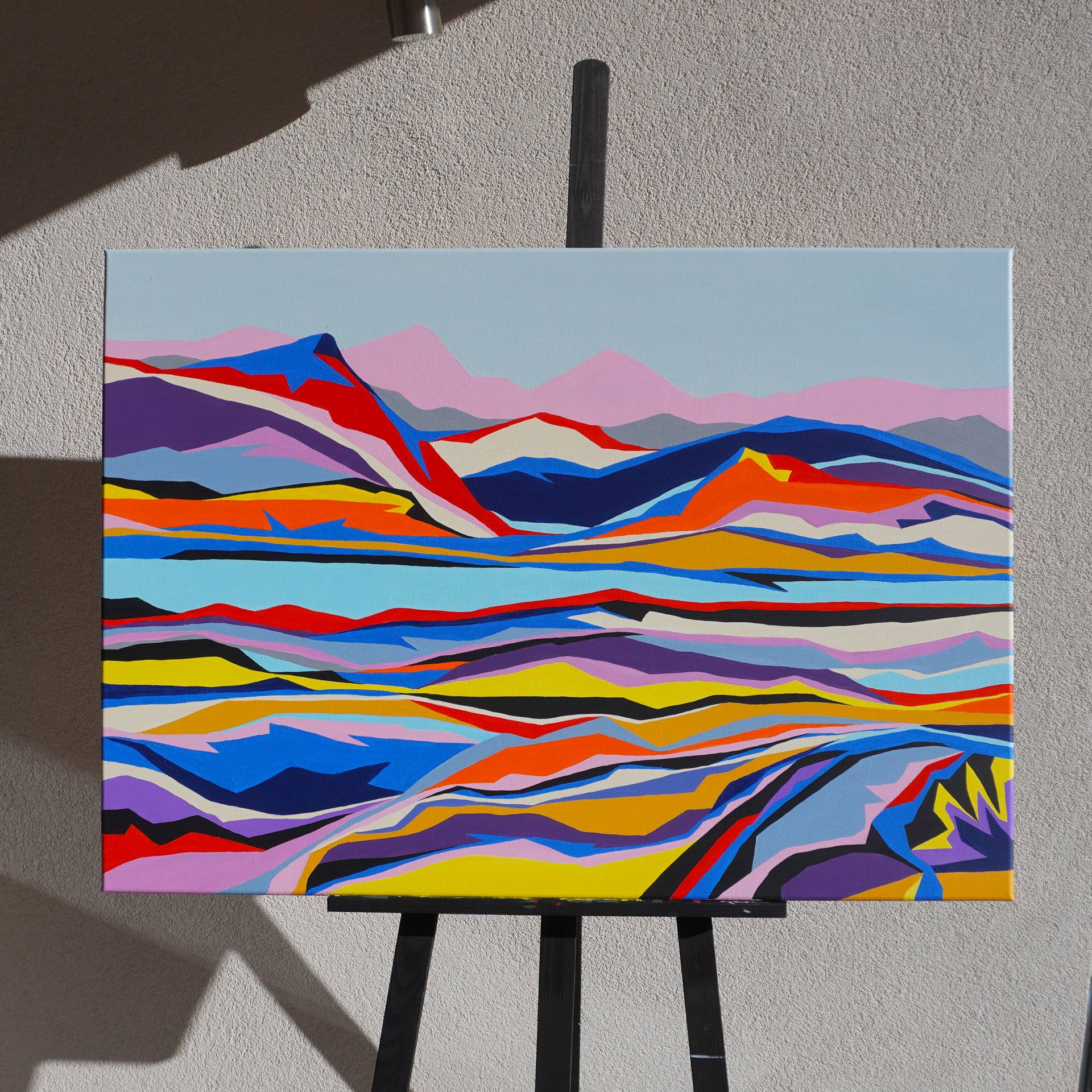 Pink mountains Painting by Marina Geipel | Saatchi Art