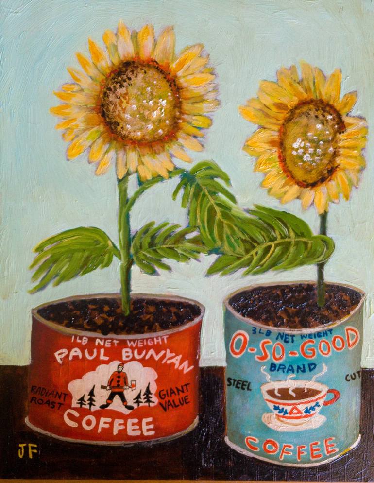 sunflower coffee painting