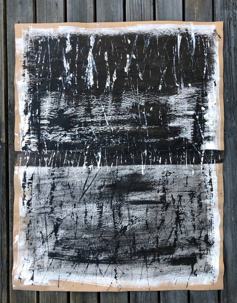 Original Black & White Abstract Painting by Niko Ekman
