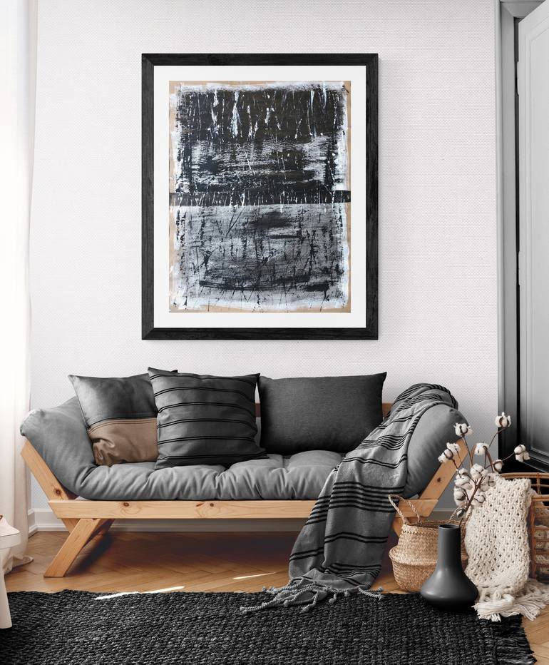 Original Black & White Abstract Painting by Niko Ekman