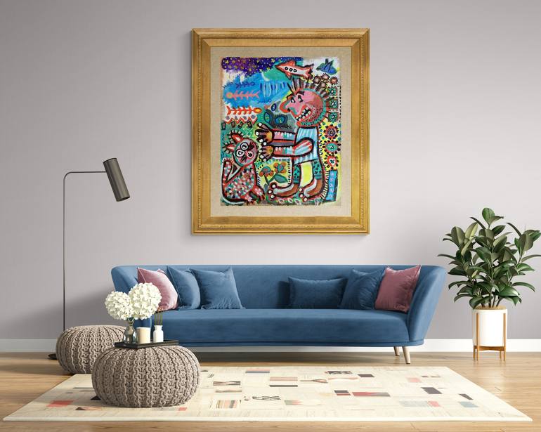 Original Abstract People Painting by Niko Ekman