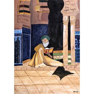 Original Art Deco Religion Paintings by Saman Khan