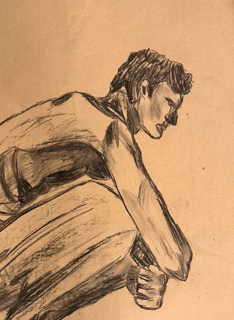 Original Impressionism Nude Drawing by Saman Khan