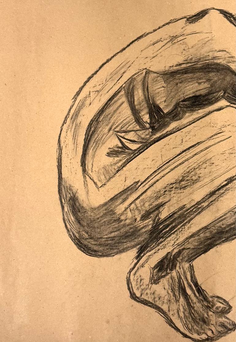 Original Impressionism Nude Drawing by Saman Khan