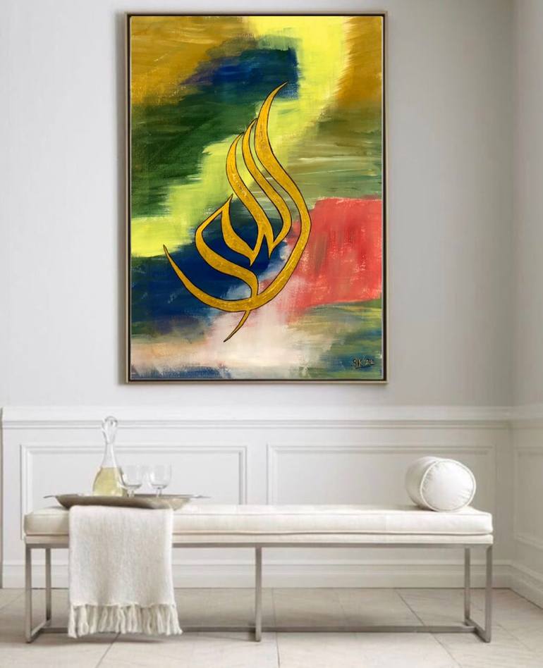 Original Abstract Calligraphy Painting by Saman Khan