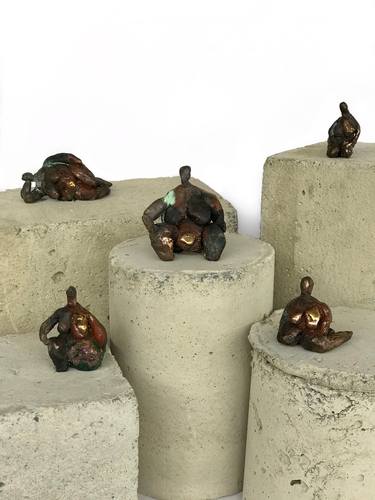 Limited edition Bronze Handcrafted Turkish-Modern Anatolia Sculpture Series- Set 5 Sculptures thumb