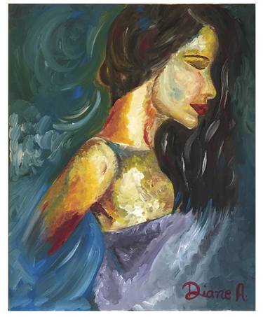 Original Expressionism Portrait Paintings by Diane Awdeh