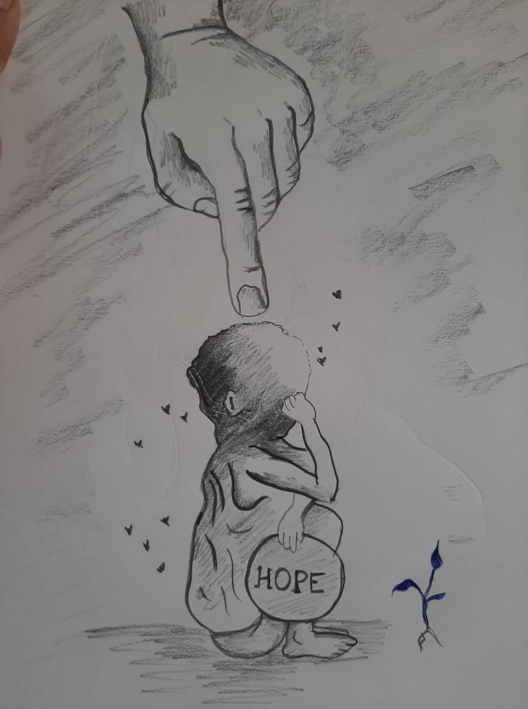 Hope Drawing by Debmalya Ray Saatchi Art