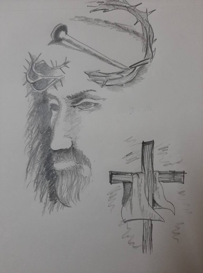 Jesus Drawing by Debmalya Ray | Saatchi Art
