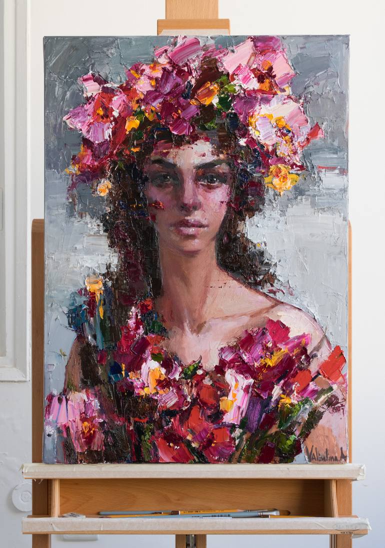 Original Impressionism People Painting by Anastasiia Valiulina