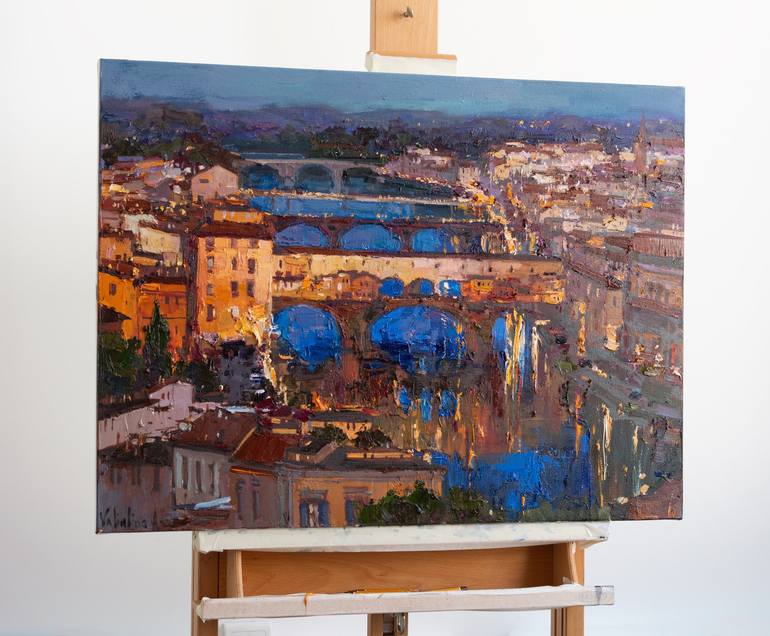 Original Impressionism Cities Painting by Anastasiia Valiulina