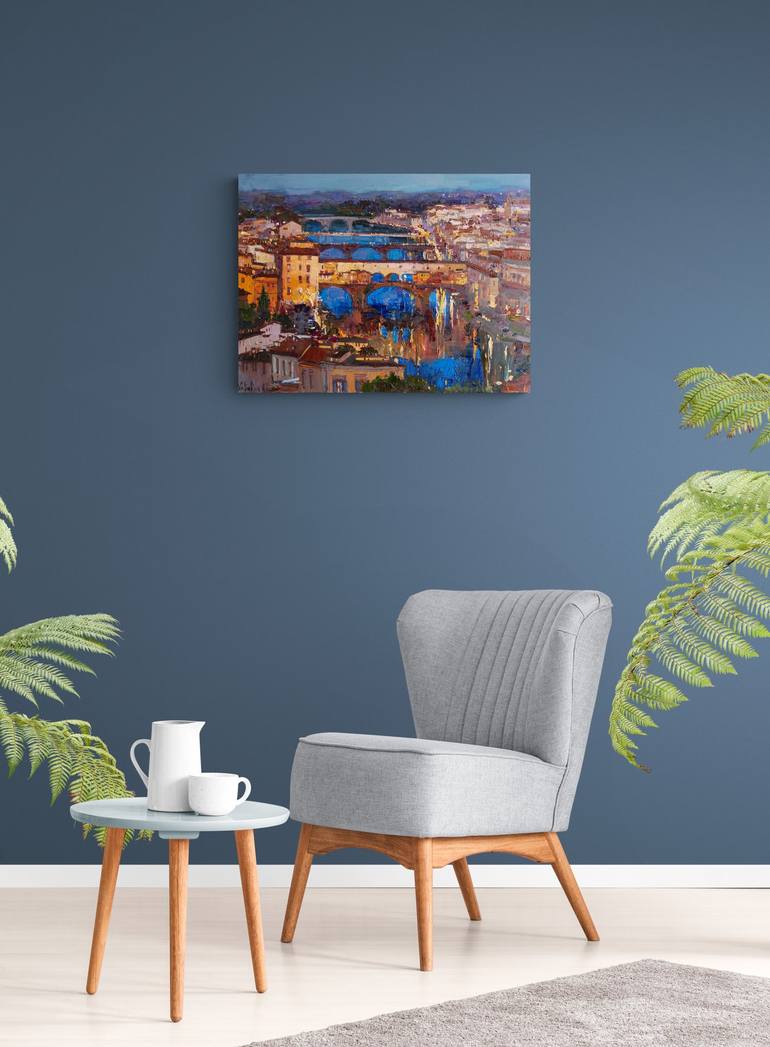 Original Impressionism Cities Painting by Anastasiia Valiulina