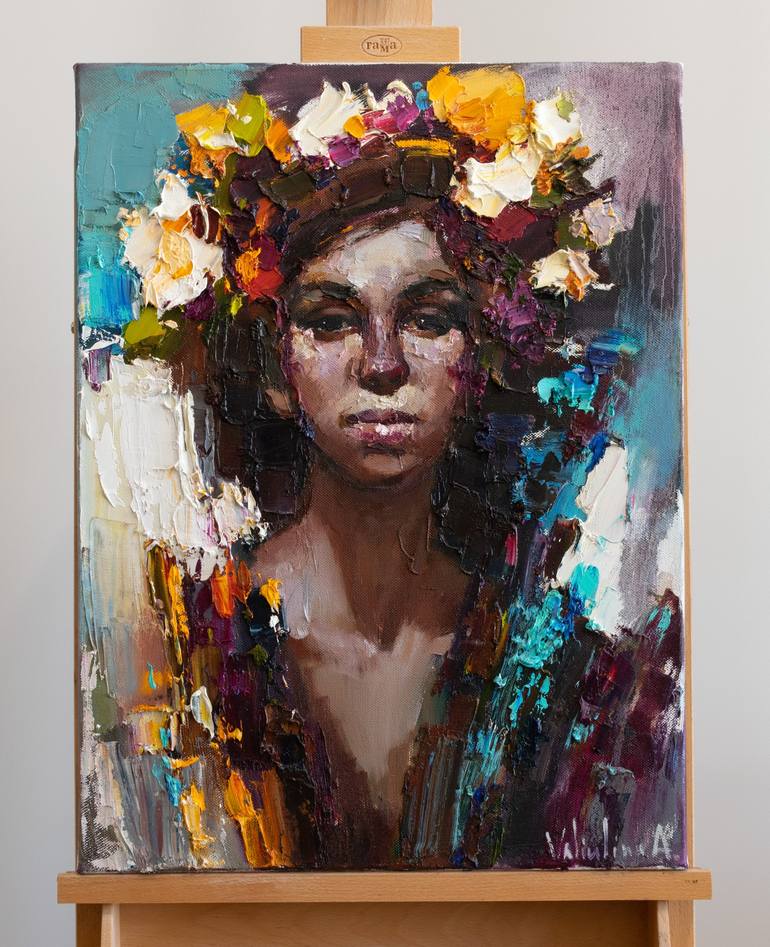 Original Portrait Painting by Anastasiia Valiulina