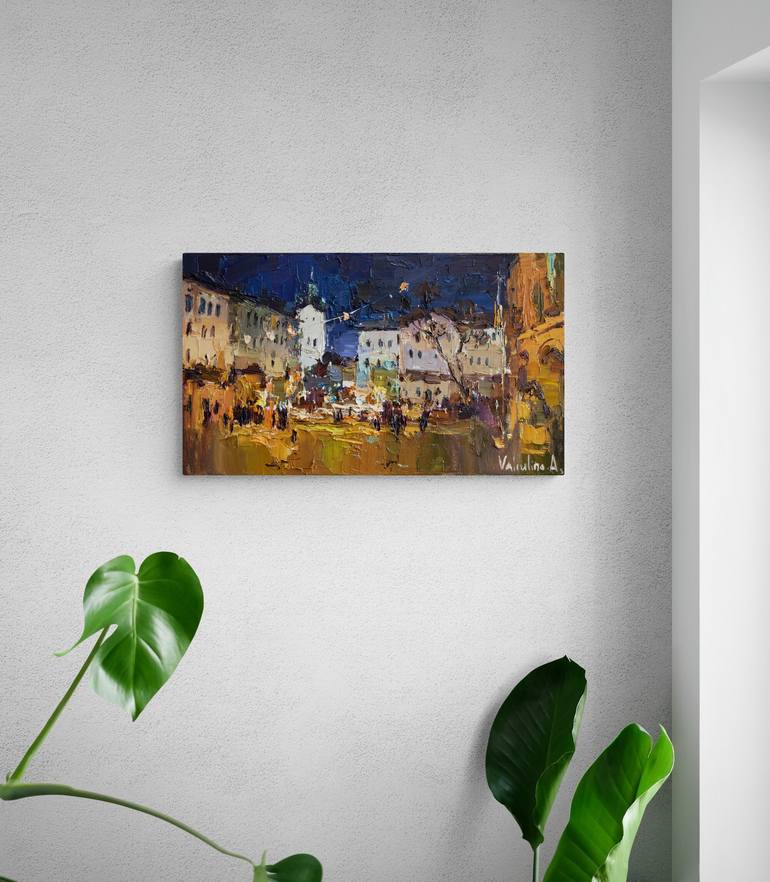 Original Abstract Architecture Painting by Anastasiia Valiulina