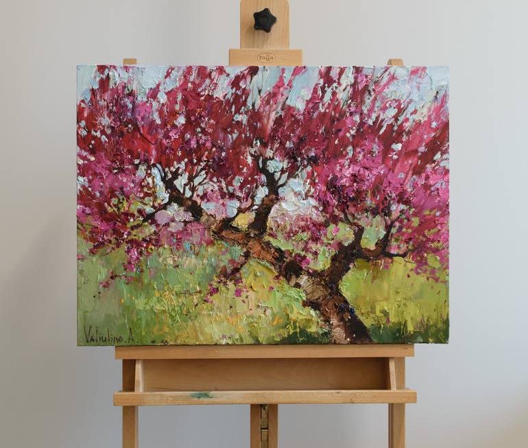 Original Impressionism Tree Painting by Anastasiia Valiulina