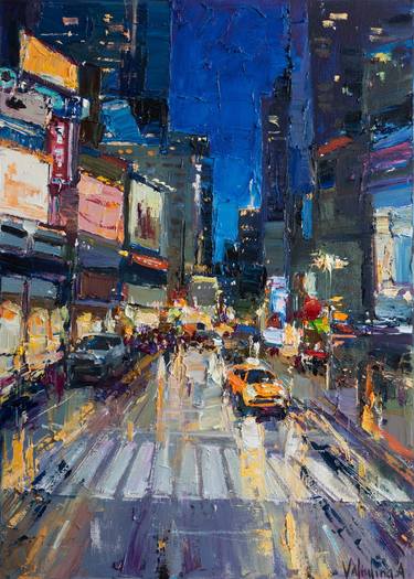 Original Abstract Expressionism Cities Paintings by Anastasiia Valiulina