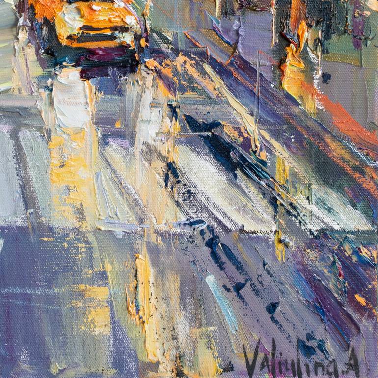 Original Abstract Expressionism Cities Painting by Anastasiia Valiulina