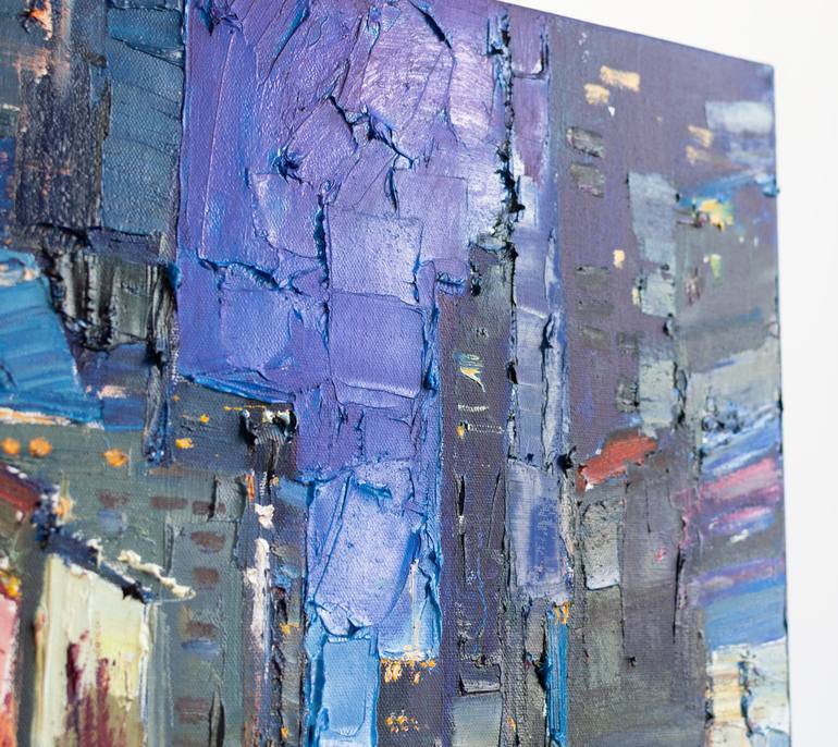 Original Abstract Expressionism Cities Painting by Anastasiia Valiulina