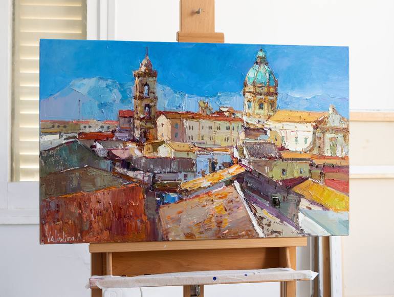 Original Impressionism Architecture Painting by Anastasiia Valiulina