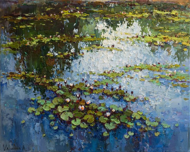 White Water Lilies Painting by Anastasiia Valiulina | Saatchi Art