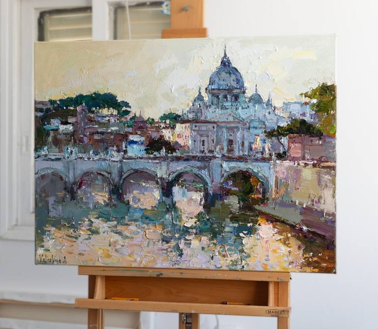 Original Impressionism Architecture Painting by Anastasiia Valiulina