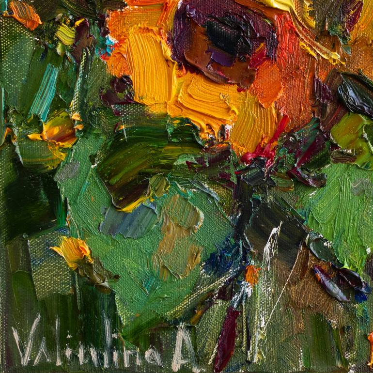 Original Impressionism Floral Painting by Anastasiia Valiulina