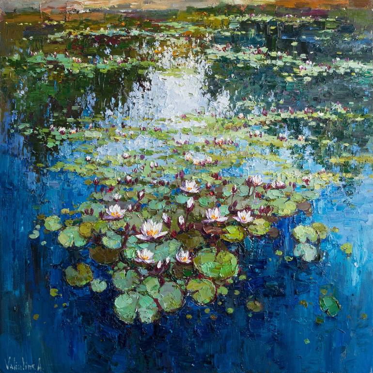 White water Lilies Painting by Anastasiia Valiulina | Saatchi Art