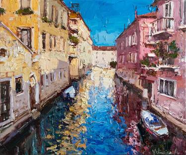 Original Impressionism Boat Paintings by Anastasiia Valiulina