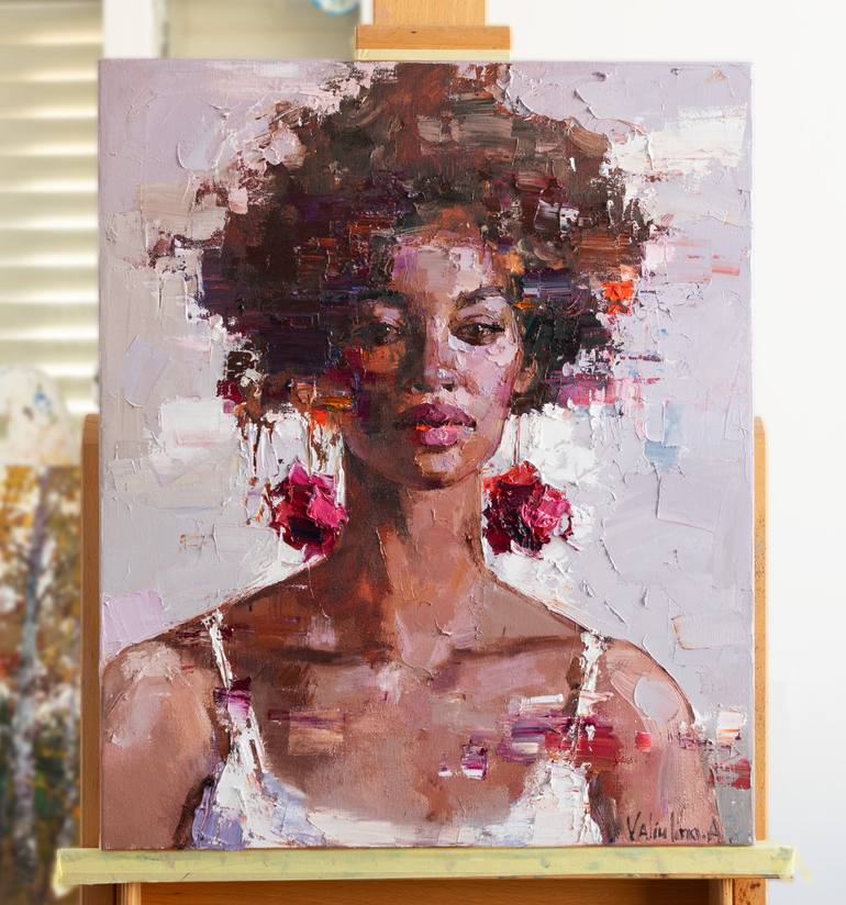 Original Impressionism People Painting by Anastasiia Valiulina