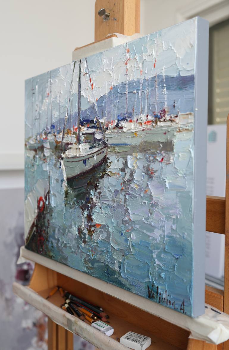 Original Impressionism Seascape Painting by Anastasiia Valiulina