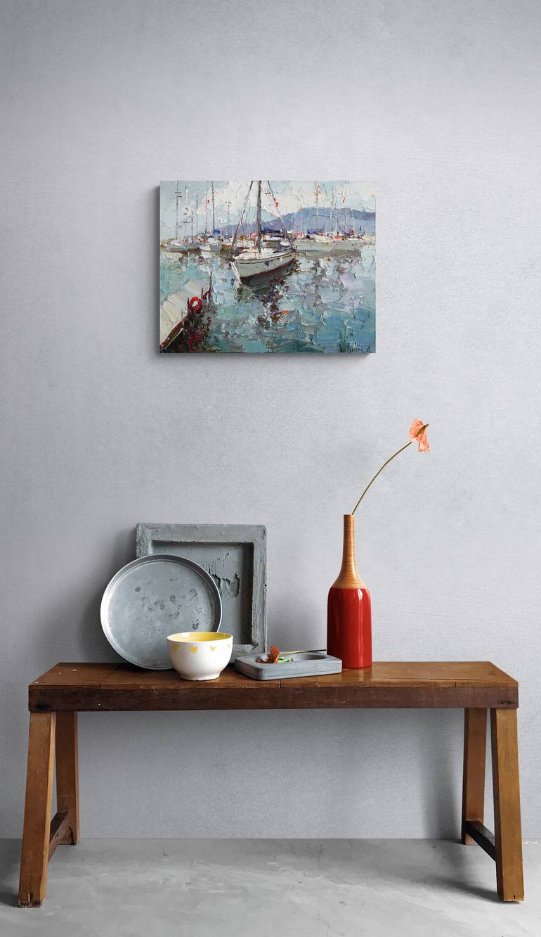 Original Impressionism Seascape Painting by Anastasiia Valiulina