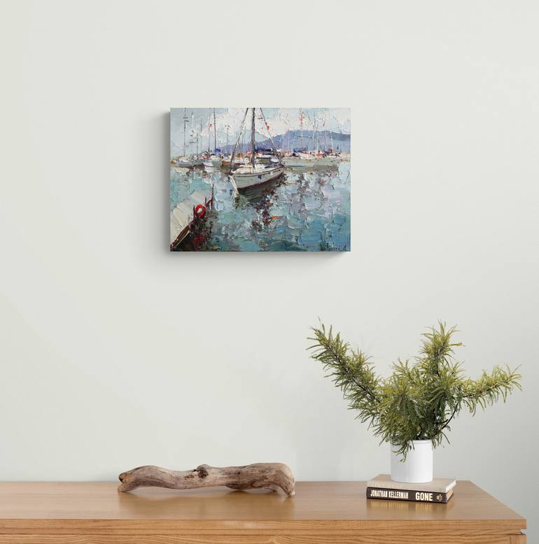 Original Impressionism Seascape Painting by Anastasiia Valiulina