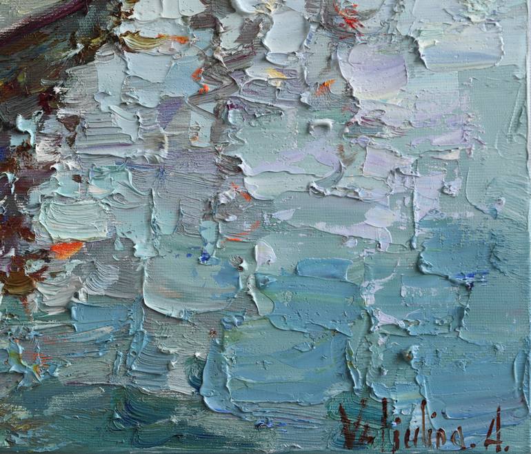 Original Impressionism Seascape Painting by Anastasiia Valiulina