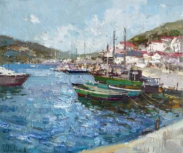 Original Impressionism Boat Paintings by Anastasiia Valiulina