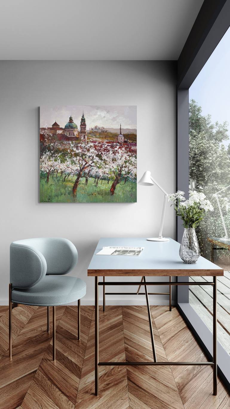 Original Impressionism Cities Painting by Anastasiia Valiulina