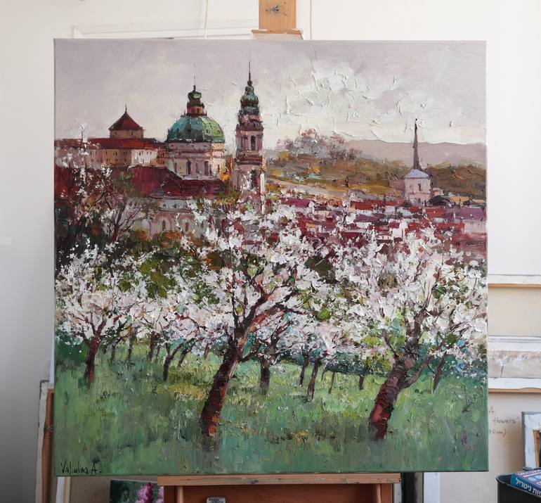 Original Impressionism Cities Painting by Anastasiia Valiulina