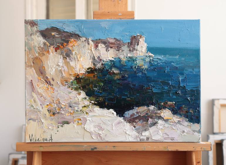 Original Impressionism Seascape Painting by Anastasiia Valiulina