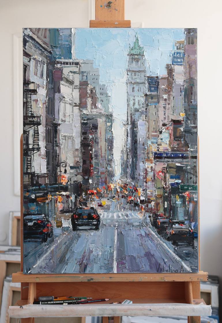 Original Impressionism Cities Painting by Anastasiia Valiulina