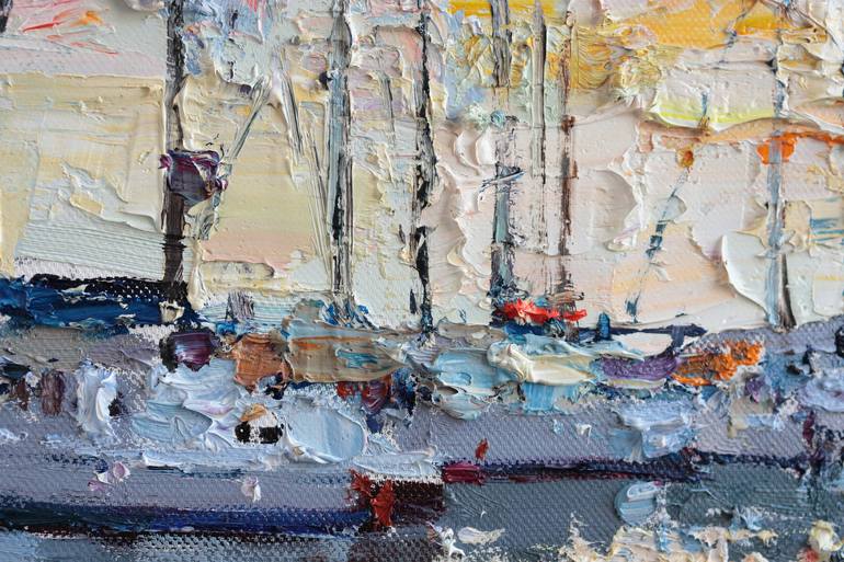 Original Impressionism Boat Painting by Anastasiia Valiulina