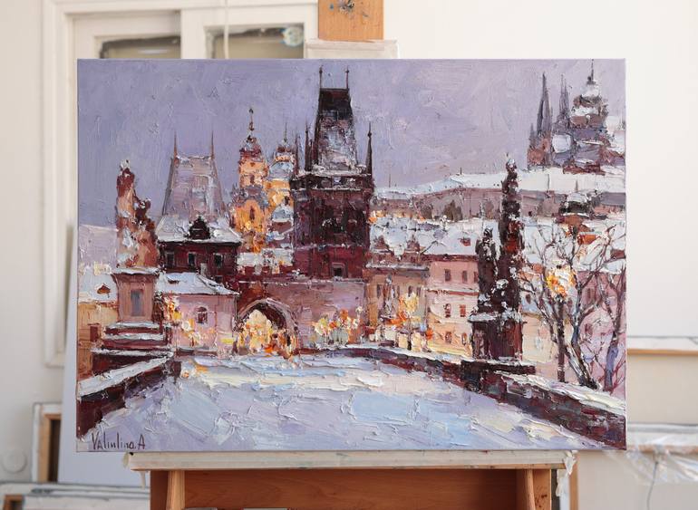 Original Impressionism Architecture Painting by Anastasiia Valiulina