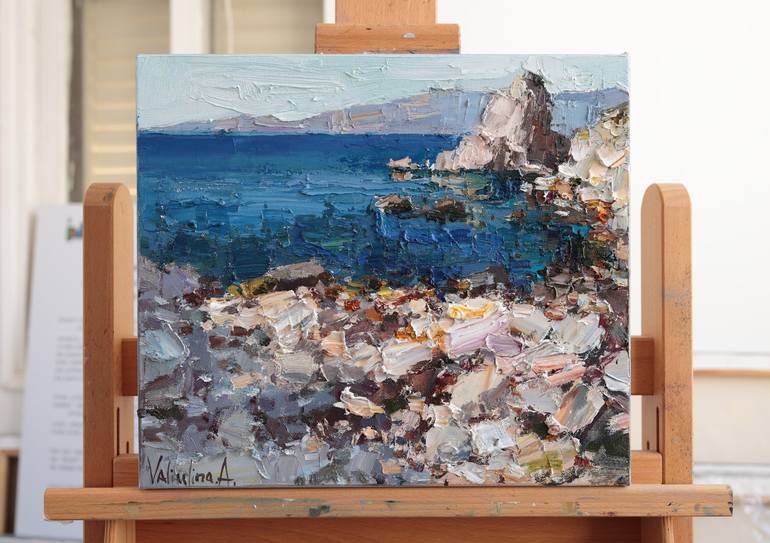 Original Impressionism Seascape Painting by Anastasiia Valiulina