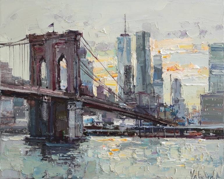 Brooklyn Bridge Painting by Anastasiia Valiulina | Saatchi Art
