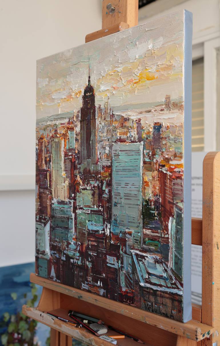 Original Impressionism Cities Painting by Anastasiia Valiulina