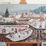 Rooftops of Prague original painting