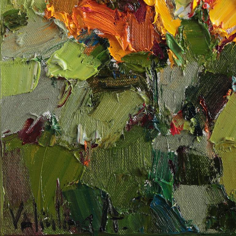 Original Impressionism Floral Painting by Anastasiia Valiulina