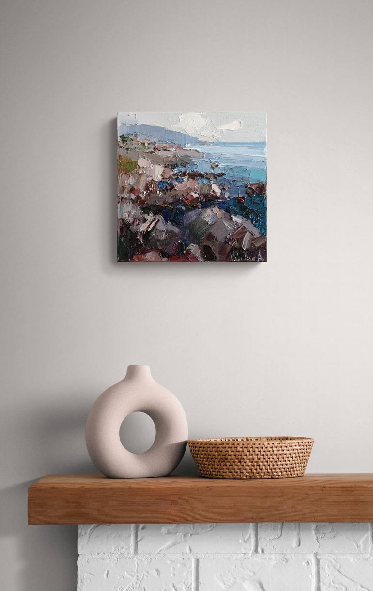 Original Impressionism Seascape Painting by Anastasiia Valiulina