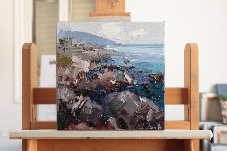 Original Impressionism Seascape Painting by Anastasiia Valiulina